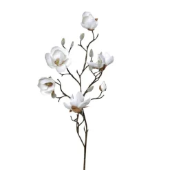 ARTF 3 fleurs artificielles magnolia 3 fleurs et 3 boutons coloris beige - 87 cm