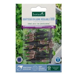 BOTANIC® 10 goutteurs en ligne réglables pour tuyau Ø 4/6 mm - Arrosage goutte à goutte