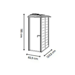 Online HABRITA Abri de jardin mural latéral réversible en résine beige Foresta Evo - 88 x 132 x 195 cm