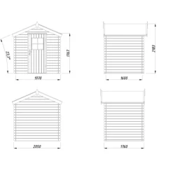 New WHITE WOOD Abri de jardin naturel Pablo - 2.9 m² / 19 mm