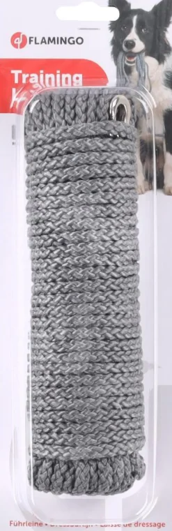 Outlet FLAMINGO Accessoire pour chien Longe pour dressage coloris gris en nylon - 15 m