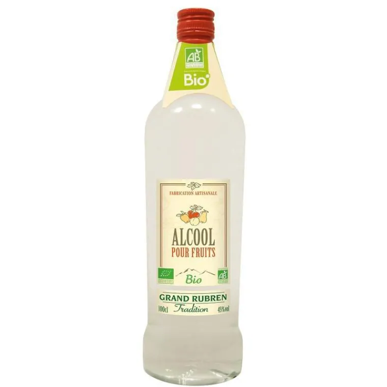 Sale GRAND RUBREN Alcool pour fruits bio 45°. La bouteille de 100 cl