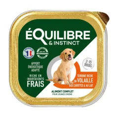 New EQUILIBRE ET INSTINCT Aliment humide pour chiot en barquette de 150 g