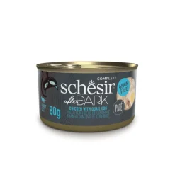 Sale SCHESIR Alimentation humide pour chat pâtée poulet avec œuf de caille After Dark - boîte de 80 g