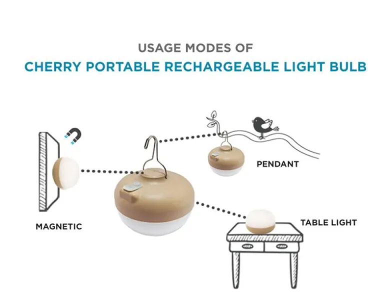 New NEW GARDEN Ampoule portable et rechargeable Cherry coloris blanc