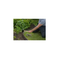 New NATURE Ancres bordure de jardin x10 PP recyclé Taupe 1,9x1,8x26,7 cm