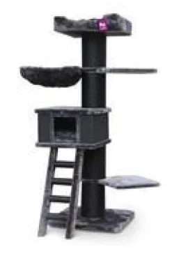 PETREBELS Arbre à chat coloris noir Ragdoll 180 – 60 x 60 x 180 cm