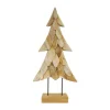 Clearance Arbre de Noël en bois de teck naturel sur pied - 38 x 14 x 78 cm