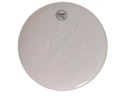 Online Assiette à dessert en grès motif flocon - Ø 20 cm