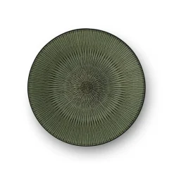 AMEFA Assiette à dessert en grès Hypnose coloris vert et noir - Ø 20,5 cm