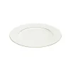 Online BASTIDE Assiette à dessert en porcelaine blanche et filet or Victoria - Ø 21 cm