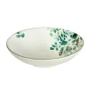 Sale AMEFA Assiette à salade et pâtes en grès Oxalis coloris blanc motif floral vert - Ø 19 cm