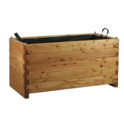 New ROBIN HOOD Bac rectangulaire en bois de Mélèze huilé Renata - 100 x 50 x 50 cm