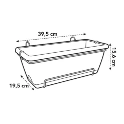 Best ELHO Balconnière en polypropylène vert pistache Barcelona - 39,5 x 19 x 16 cm