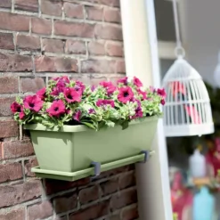 New ELHO Balconnière en polypropylène vert pistache Barcelona - 69,8 x 19 x 16 cm