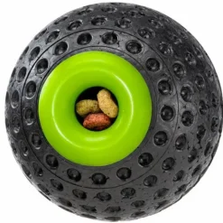 Sale FERPLAST Balle à mâcher pour chien coloris noir et vert distributeur de croquettes ou friandises - Taille L Ø 8 cm