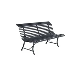 Outlet FERMOB Banc en acier coloris carbone Louisiane - 150 x 71 x 81 cm