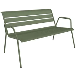 Outlet FERMOB Banquette lounge en acier vert cactus Monceau - 128 x 76 x 71 cm
