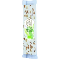 Outlet LA RUCHE D'OR Barre nougat bio de Montélimar amandes torréfiées 100g