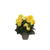 Sale Bégonia jaune plante artificielle en pot gris H 30 x Ø 25 cm