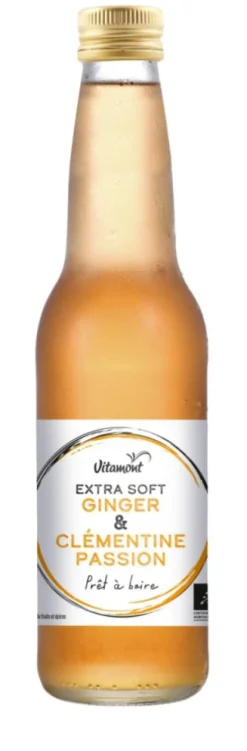 Hot VITAMONT Boisson Extra Soft Ginger clémentine fruit de la passion Bio en bouteille de verre - 33 cl
