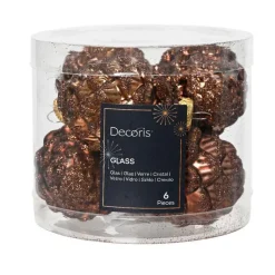 Sale KAEMINGK Boite de 6 pommes de pin verre brillant coloris marron - Ø 5 cm