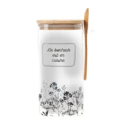 Clearance CADES DESIGN Bonbonnière avec cuillère coloris transparent en verre - 10 x 20,5 x 12 cm