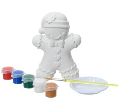 Best KAEMINGK Bonhomme de pain d'épices en plâtre à peindre et 5 pots de peinture - 8,2 x 19 x 19,5 cm