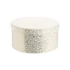 Hot Boîte ronde en papier métallisé argent à motif - 23 x 11 cm