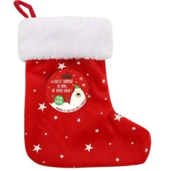 Outlet WOUAPY Botte surprise de Noël pour chien avec des friandises et un jouet coloris rouge – 19 x 6 x 22 cm