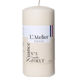 Discount L'ATELIER DENIS Bougie cylindrique taille L ivoire L’Atelier de Denis - Ø 6,8 x H 14,5 cm