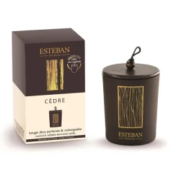New ESTEBAN PARIS Bougie déco parfumée et rechargeable Cèdre Esteban - 180 g