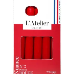 Outlet L'ATELIER DENIS Bougie de ménage 17 cm rouge L’Atelier de Denis - Le pack de 4