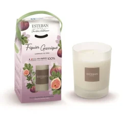 Best ESTEBAN PARIS Bougie initiale parfumée Esteban en verre transparent senteur Figuier garrigue - 180 g