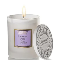 COLLINES DE PROVENCE Bougie parfumée blanche les Naturelles senteur lavande fine 180 g