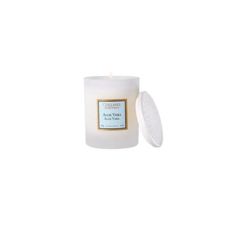 Sale COLLINES DE PROVENCE Bougie parfumée coloris blanc senteur aloé véra - 180 g