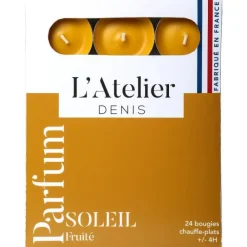 Online L'ATELIER DENIS Bougies chauffe-plats ocre parfum soleil fruité L’Atelier de Denis - L’étui de 24