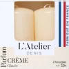 Sale L'ATELIER DENIS Bougies cylindriques ivoire parfum crème glacée L’Atelier de Denis - L’étui de 2
