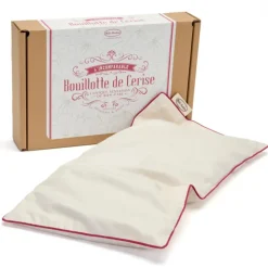 Outlet MILLE OREILLERS Bouillotte en noyau de cerise avec enveloppe en coton bio L'incomparable - 20 x 40 cm