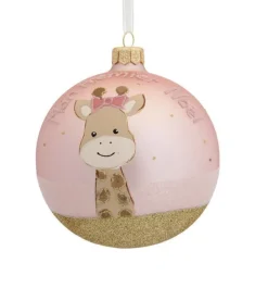 Clearance KAEMINGK Boule en verre girafe Mon premier Noël - Ø 10 cm