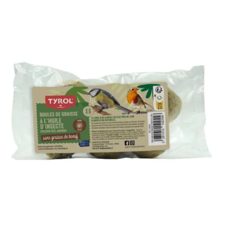 Online TYROL Boules de graisse à l'huile d'insecte pour oiseaux de la nature – 80 g x 6