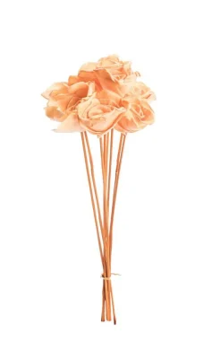 New Bouquet de 8 roses artificielles bombay coloris orange - Ø 8 cm x 40 cm