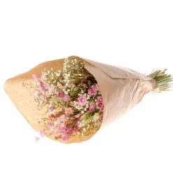 Clearance NATURALYS Bouquet de fleurs séchées Trendy coloris rose et blanc - Ø 25/30 cm x H 50 cm