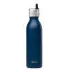 Clearance QWETCH Bouteille isotherme en inox recyclé coloris bleu marine avec bouchon sport Active Matt - 600 ml