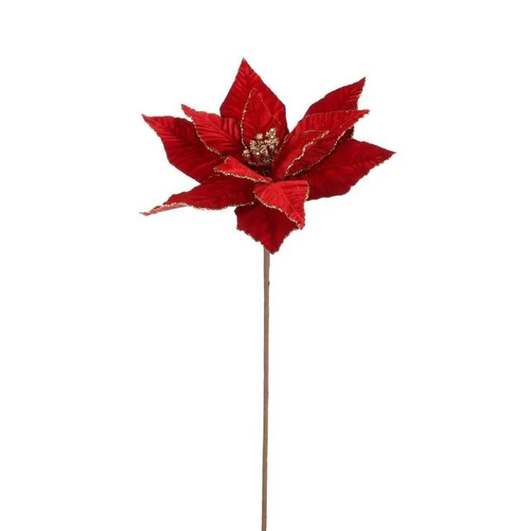 Best EDELMAN Branche artificielle de poinsettia rouge - H 65 cm