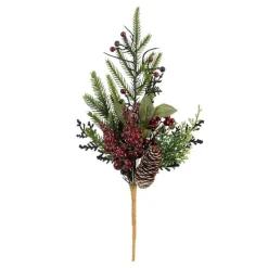 New EDELMAN Branche artificielle de sapin avec pomme de pin et baies rouges Bodi - 35 x 13 cm