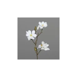 New ART FLORAL Branche de magnolia artificielle 4 fleurs et 2 boutons - 40 cm