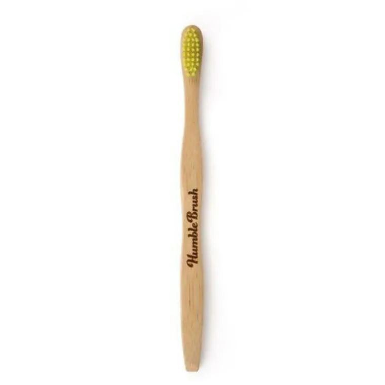 THE HUMBLE CO. Brosse à dents pour adulte en bambou souple coloris jaune
