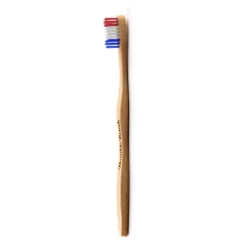Best THE HUMBLE CO. Brosse à dents pour adulte en bambou souple coloris bleu blanc rouge