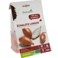 Hot BOTANIC® Bulbes d’échalote longue Longor AB bio calibre 15/40, 500 g